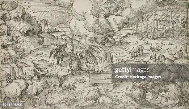 The Sacrifice of Noah, between 1575 and 1600. Creator: Unknown.