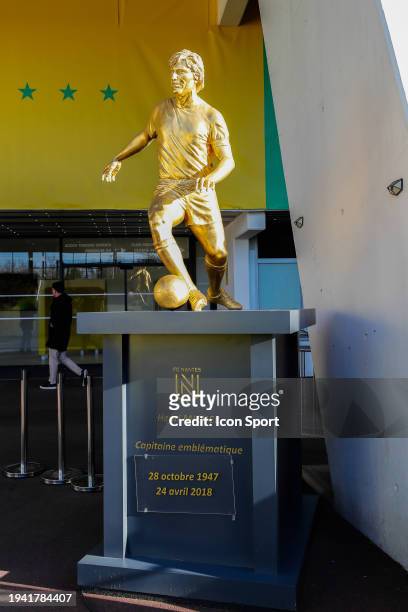 General view, illustration stadium of LA BEAUJOIRE; Henri MICHEL statue during the French Cup match between Football Club de Nantes and Stade...
