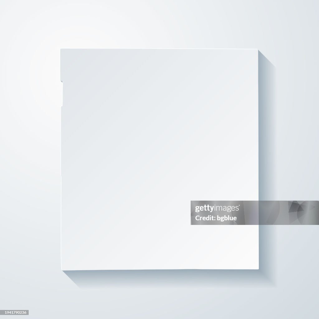 Crook County, Wyoming. Map with paper cut effect on blank background