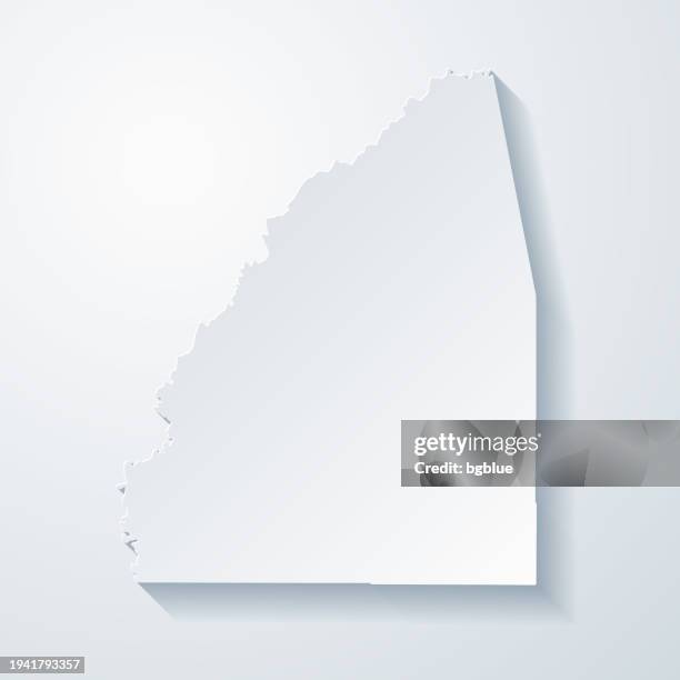 rankin county, mississippi. map with paper cut effect on blank background - brandon mississippi stock illustrations