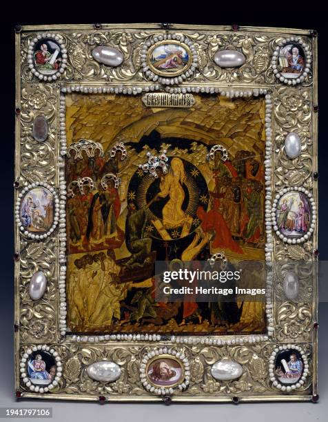 Icon of the Descent into Hell, Icon: 19th century; Frame: 18th century. The composition of this icon is known as Anastasis, or the Harrowing of Hell,...