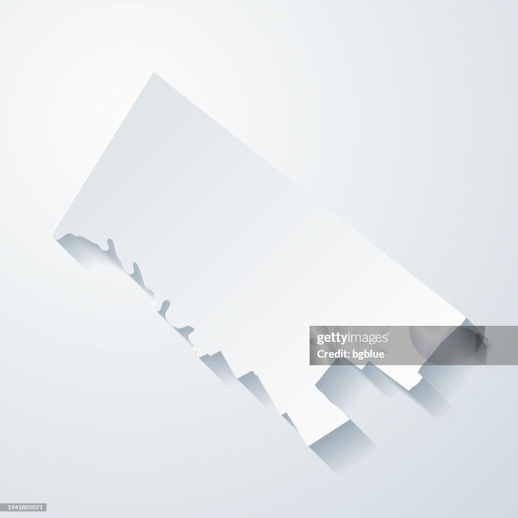 Montgomery County, Pennsylvania. Map with paper cut effect on blank background
