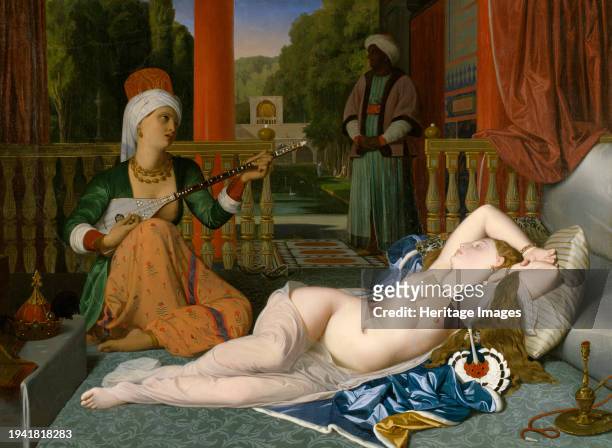 Odalisque, 1842. This highly eroticized harem scene is a fantasy on the part of the artist, reflecting long-standing prejudiced beliefs about beauty....