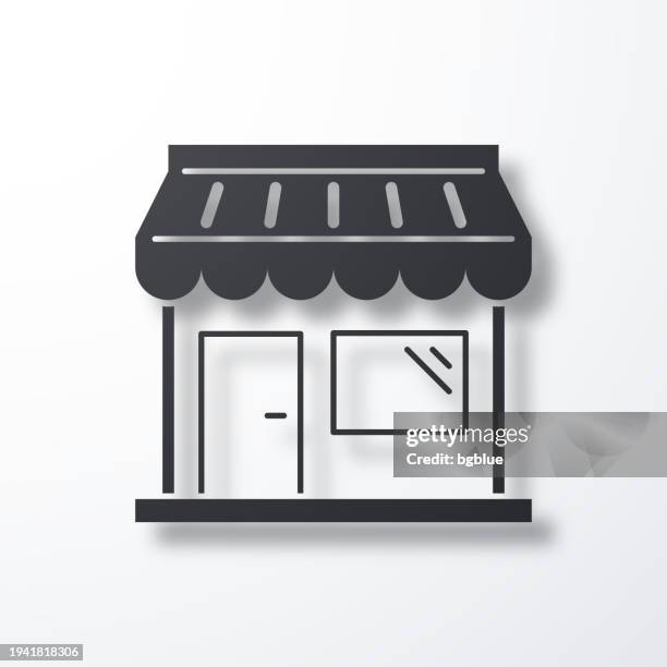 store. icon with shadow on white background - boutique owner stock illustrations