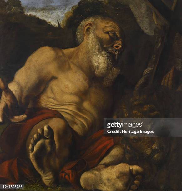 Saint Jerome in the Wilderness, circa 1620-1630. The theologian St. Jerome is shown meditating on the cross of Christ during his four years of...