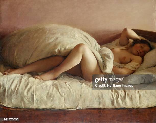 Slumbering woman, 1849. Creator: Johann Baptist Reiter.