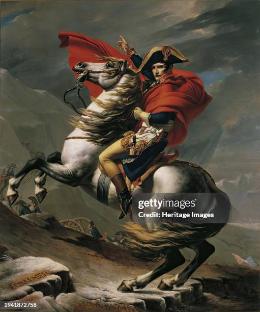 Napoleon Crossing the Alps or Bonaparte at the St Bernard Pass, 1801. Creator: Jacques-Louis David.