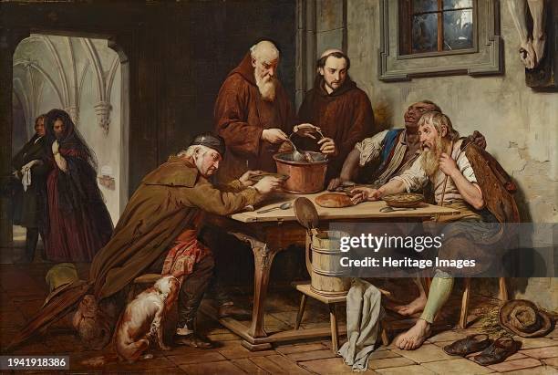 The monastery soup, 1838. Creator: Josef Danhauser the Younger.