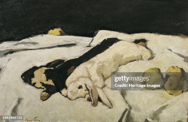 Dead hares, 1925. Creator: Albin Egger-Lienz.