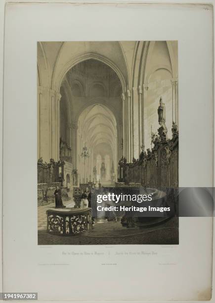 View of the Choir of the Cathedral of Mainz, plate four from Allemande, circa 1848. Creator: Nicolas-Marie-Joseph Chapuy.