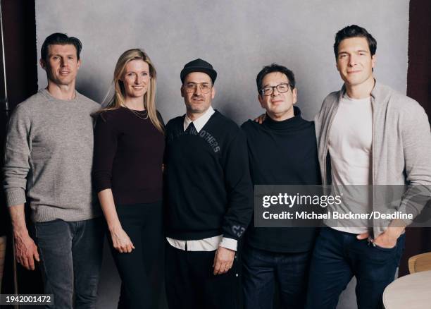 Matthew Reeve, Alexandra Reeve Givens, Ian Bonhôte, Peter Ettedgui and William Reeve are photographed for Deadline at the Deadline Studio during the...