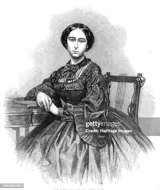 Her Royal Highness Princess Alice, 1861. Engraving from a photograph by J. And C. Watkins. 'On the 9th August the ceremonial of signing the marriage...