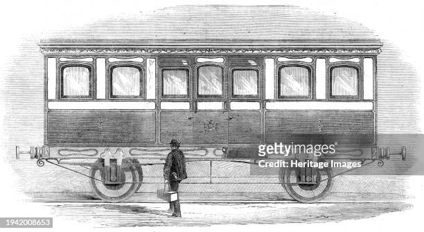 Her Majesty's carriage on the London and North-Western Railway, 1861. '...State carriage...constructed expressly for the use of her Majesty, the...