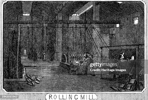 Royal Small Arms Factory, Enfield: Rolling Mill, 1861. The RSAF was a UK government-owned rifle factory produced British military rifles, muskets and...