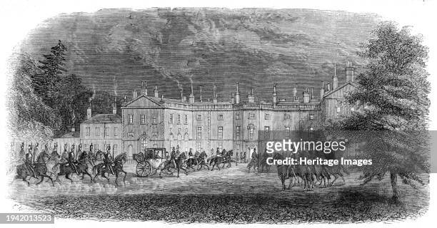 Arrival of the Prince at Clumber, 1861. The future King Edward VII is a guest at a stately home in Nottinghamshire. We give from the Sheffield and...