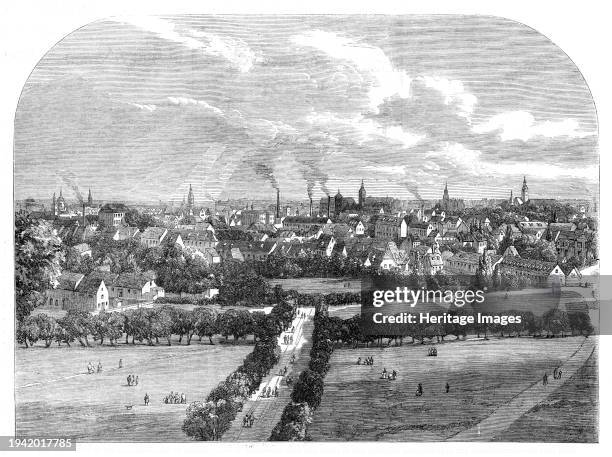 The Coronation of the King and Queen of Prussia: view of Königsberg from the tower of the fortified barracks near the Herzogsacker, 1861. 'This city...