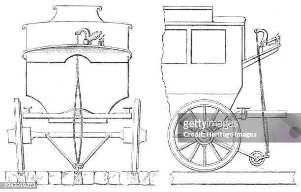 New street railway at Manchester, with omnibus perambulator, 1861. Haworth's patent perambulator and street railway. 'This patent consists in the...