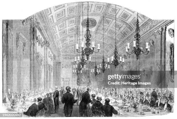 Banquet at the Fishmongers' Hall on Lord Mayor's Day, [London], 1861. 'Among the guests of the evening were Mr. Dudley Mann and Mr. Yancey, who have...