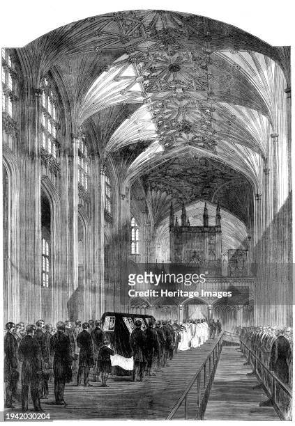 The Funeral of His Late Royal Highness the Prince Consort: the Funeral Procession in the nave of St. George's Chapel, Windsor, 1861. 'By the express...