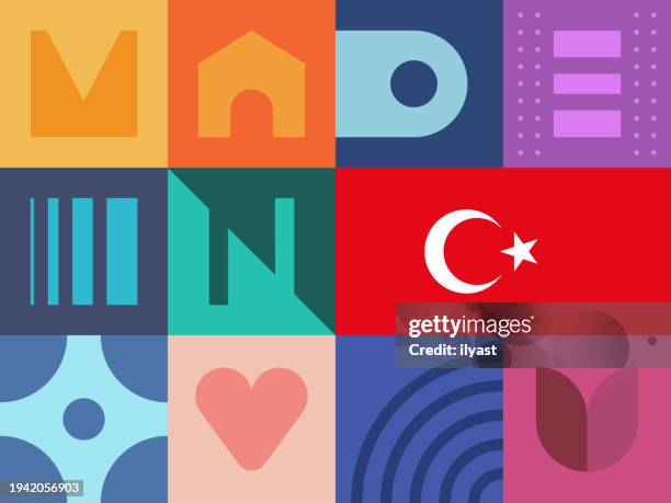 made in turkiye seamless pattern - turkish culture stock illustrations