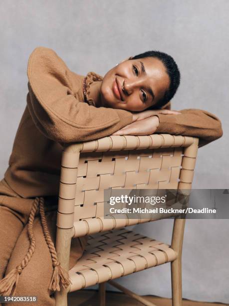 Indya Moore is photographed for Deadline at the Deadline Studio during the 2024 Sundance Film Festival on January 20, 2024 in Park City, Utah.