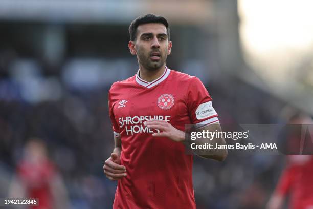 Mal Benning of Shrewsbury Town during the Sky Bet League One match between Peterborough United and Shrewsbury Town at London Road Stadium on January...