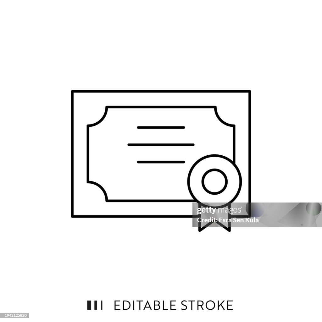 Diploma Line Icon Design with Editable Stroke. Suitable for Infographics, Web Pages, Mobile Apps, UI, UX, and GUI design.