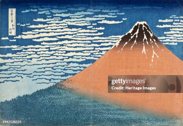 South Wind, Clear Dawn, between circa 1830 and circa 1831. "Red Fuji". Creator: Hokusai.