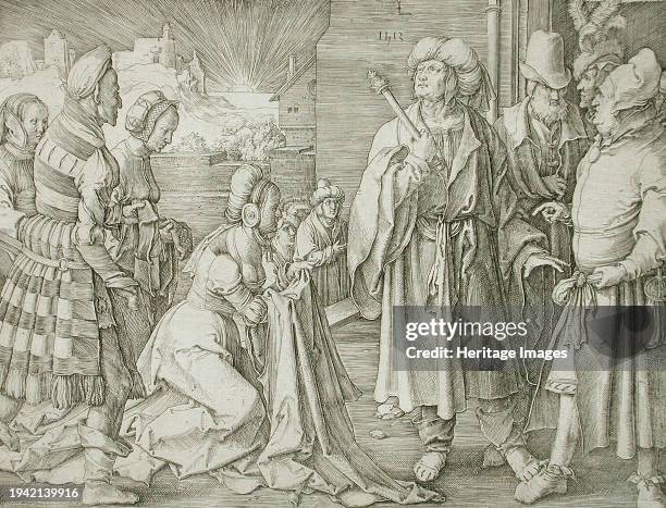 Potiphar's Wife Accusing Joseph, 1512. From The Story of Joseph, plate 3. Creator: Lucas van Leyden.