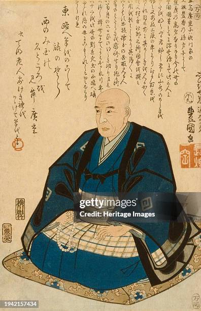 Memorial Portrait of Hiroshige, 1859. Creator: Utagawa Kunisada.
