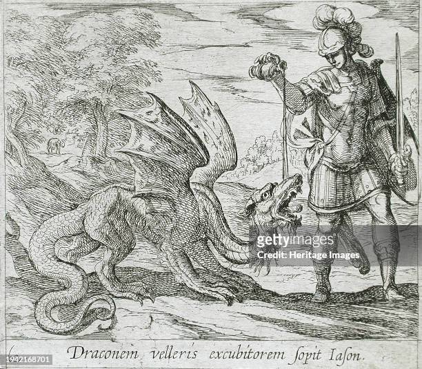 Jason Putting the Dragon to Sleep, published 1606. From The Metamorphoses of Ovid, pl. 62.