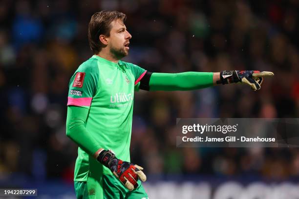 Tim Krul of Luton Town during the Emirates FA Cup Third Round Replay match between Bolton Wanderers and Luton Town at Toughsheet Community Stadium on...
