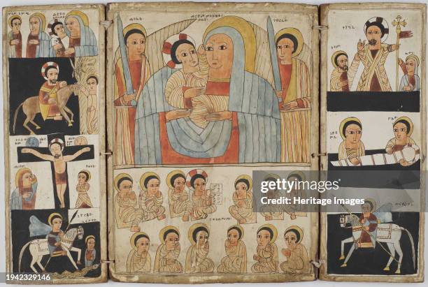 Triptych with Mary and Her Son, Archangels, Scenes from Life of Christ and Saints, early 16th century. This triptych is distinguished by its somber...