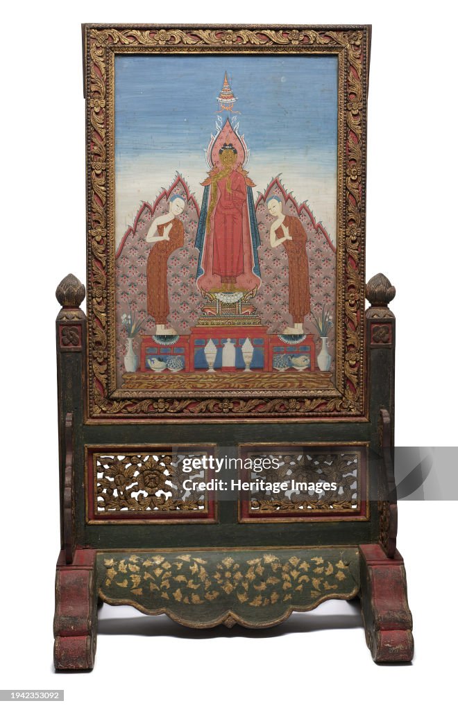 Standing Panel With The Buddha With His Disciples Sariputta And Moggalana