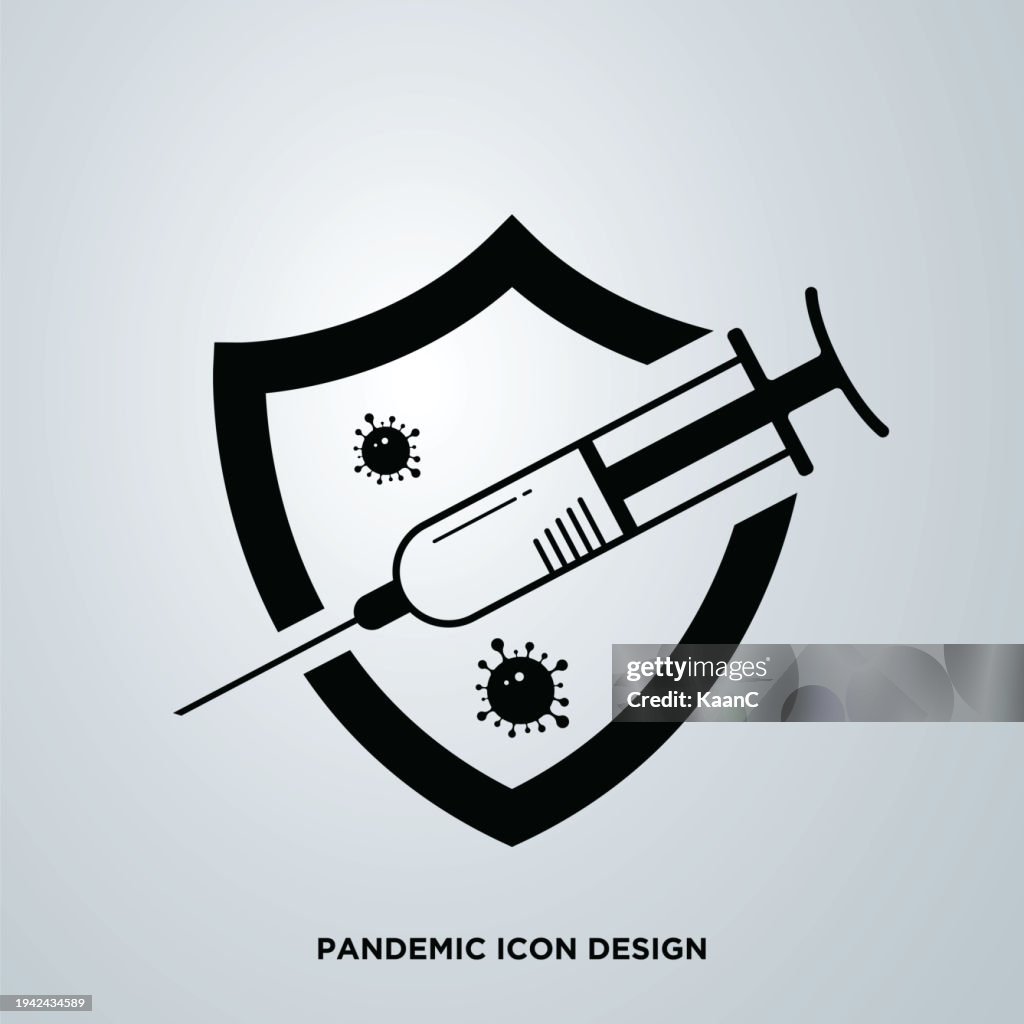 Warning or protection icon about coronavirus or covid-19. Vector stock illustration