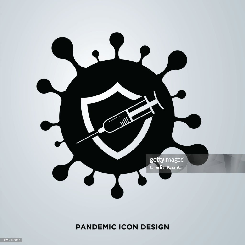 Warning or protection icon about coronavirus or covid-19. Vector stock illustration