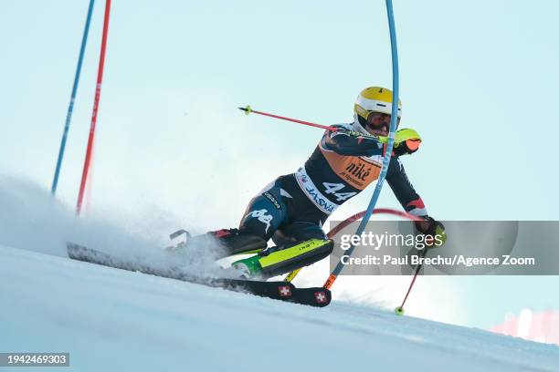 Lila Lapanja of Team United States in action during the Audi FIS Alpine Ski World Cup Women's Slalom on January 21, 2024 in Jasna Slovakia.