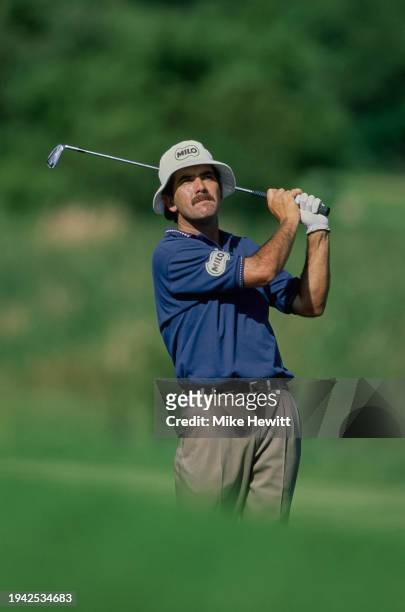 David Frost from South Africa follows his drive off the fairway during the 1992 Sun City Million Dollar Challenge golf tournament on 5th December...