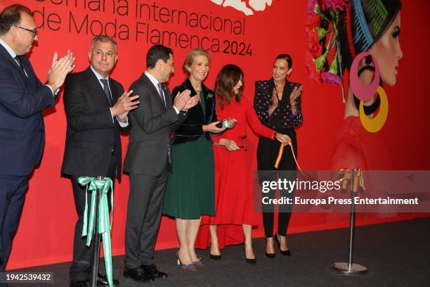 The Minister of Culture, Arturo Bernal Bergua, the Mayor of Seville, Jose Luis Sanz Ruiz, the President of the Junta de Andalucia, Juanma Moreno, the...