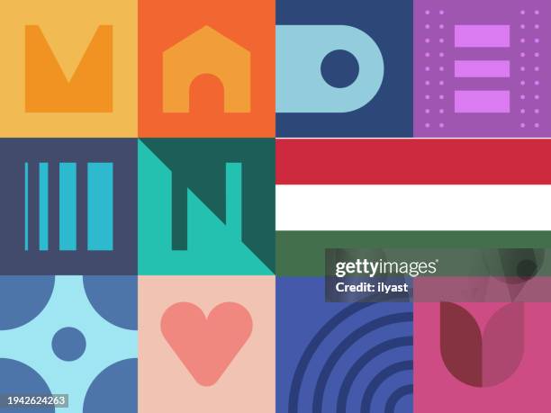 made in hungary seamless pattern - crafting together stock illustrations