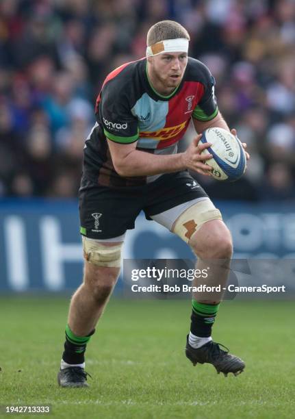 Harlequins' George Hammond during the Investec Champions Cup match between Harlequins and Ulster Rugby at Twickenham Stoop on January 20, 2024 in...