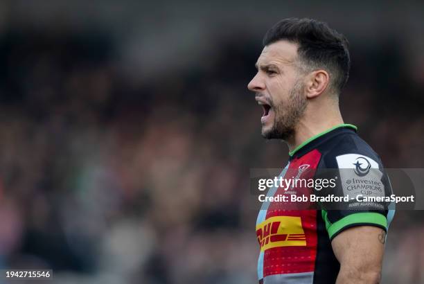 Harlequins' Danny Care during the Investec Champions Cup match between Harlequins and Ulster Rugby at Twickenham Stoop on January 20, 2024 in London,...