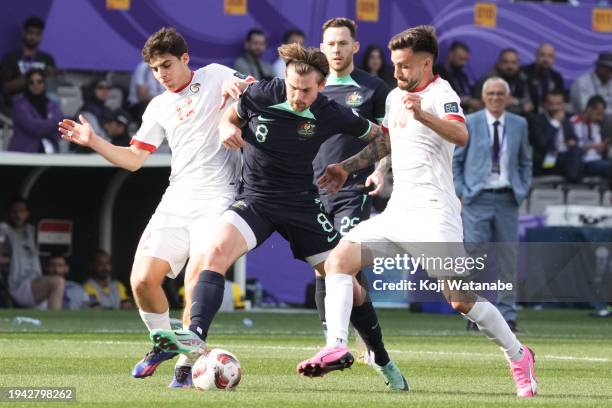 Connor Metcalfe of Australia looks on during the AFC Asian Cup Group B match between Syria and Australia at Jassim Bin Hamad Stadium on January 18,...