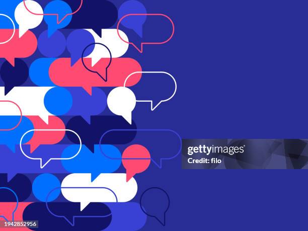 stockillustraties, clipart, cartoons en iconen met speech bubble talking chatting quote communication abstract background frame - vorm van communicatie