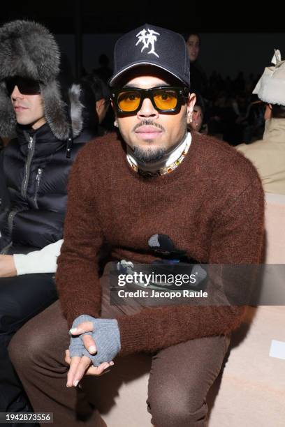 Chris Brown attends the Amiri Menswear Fall/Winter 2024-2025 show as part of Paris Fashion Week on January 18, 2024 in Paris, France.