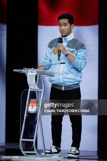 Vice presidential candidate Gibran Rakabuming Raka, Indonesian President Joko Widodo's son and current Surakarta City mayor, attends the last vice...