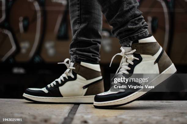 sneaker shot - sneakers stock pictures, royalty-free photos & images