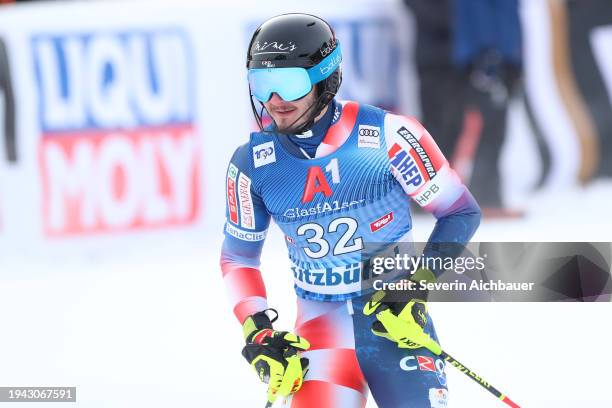 Istok Rodes of Croatia during the second run of the Audi FIS Alpine Ski World Cup - Mens Slalom on January 21, 2024 in Kitzbuehel, Austria.