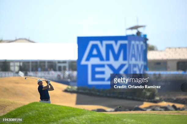 Scott Stallings of the United States hits from the tenth fairway during the first round of The American Express at Pete Dye Stadium Course on January...