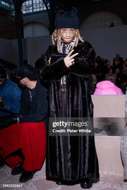 Trippie Redd attends the Amiri Menswear Fall/Winter 2024-2025 show as part of Paris Fashion Week on January 18, 2024 in Paris, France.